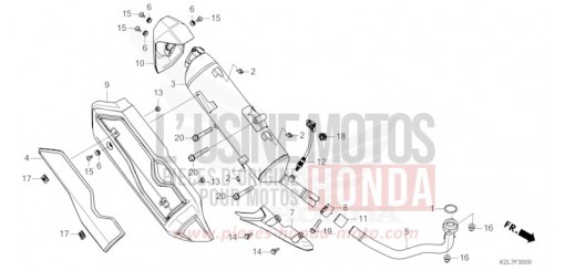 EXHAUST MUFFLER (ADV350AN,P,R) ADV350AP de 2023